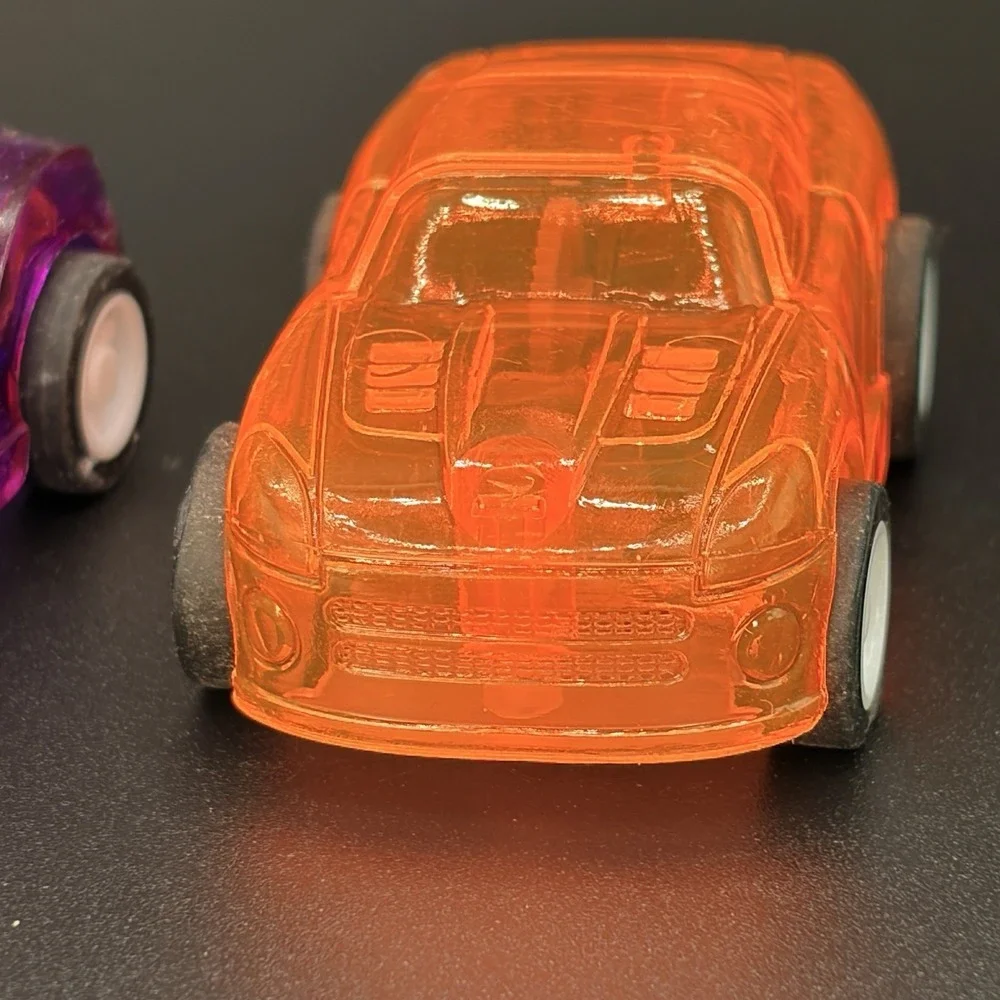 Lot Of 5 Toy Race Cars Transparent Friction-powered Cars 2